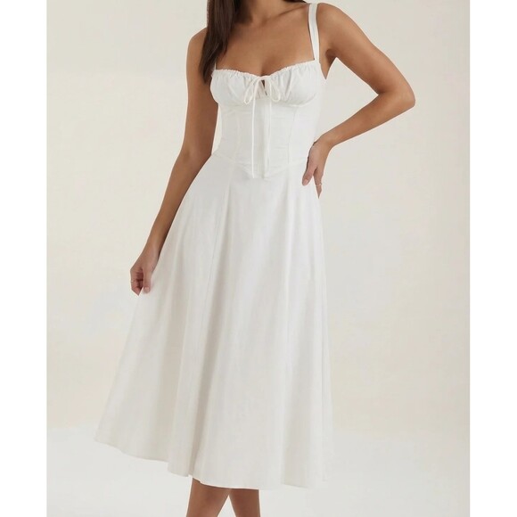 HOUSE OF CB Dresses & Skirts - White Bustier Sundress S/M Coguette Cottage Core